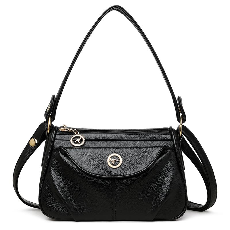 

Women s Soft Leather Underarm Shoulder Bag Large Capacity Commuter Crossbody Bag чорний