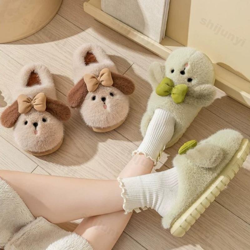 Mote Høst Vinter Tegneserie Søte Tøfler 2025 Unisex Hjem Bomullssko Kvinner Menn Innendørs Myke Plysj Varme Plattform Hjemmetøfler