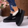 Warm short tube velvet thick-soled lazy shoes cotton shoes winter one-pedal thick-soled retro snow boots women