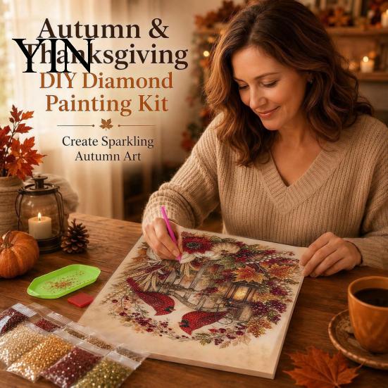 Fall Home Decor Crafts Autumn Faux Pearl Painting Kit, DIY Pumpkin Turkey Art Easy Craft Kits for Kids Sunflower 3D Wall Kit Handmade Harvest Season