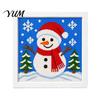 Regalo de Navidad Hecho a Mano Kit DIY de Punto de Cruz, Patrones Navideños de Papá Noel Muñeco de Nieve Reno, Kit de Manualidades de Costura para Principiantes con Temática para Adultos