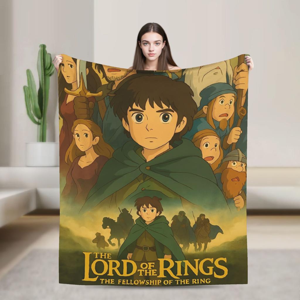 L-Lords Of The R-Rings  Blanket  Travel Office Flannel Throw Blanket For Bedroom Soft Warm Design Quality Bedspread