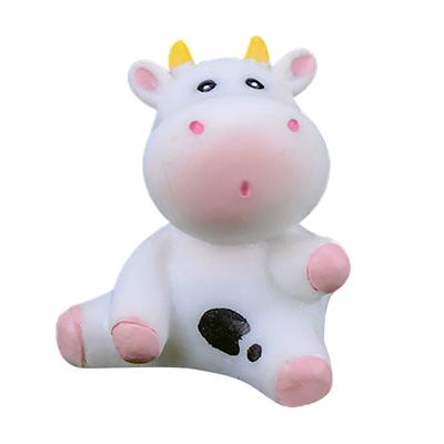 Cow Figurine Eco-friendly Craft Statue Eye-catching Resin Miniature Cow for Home