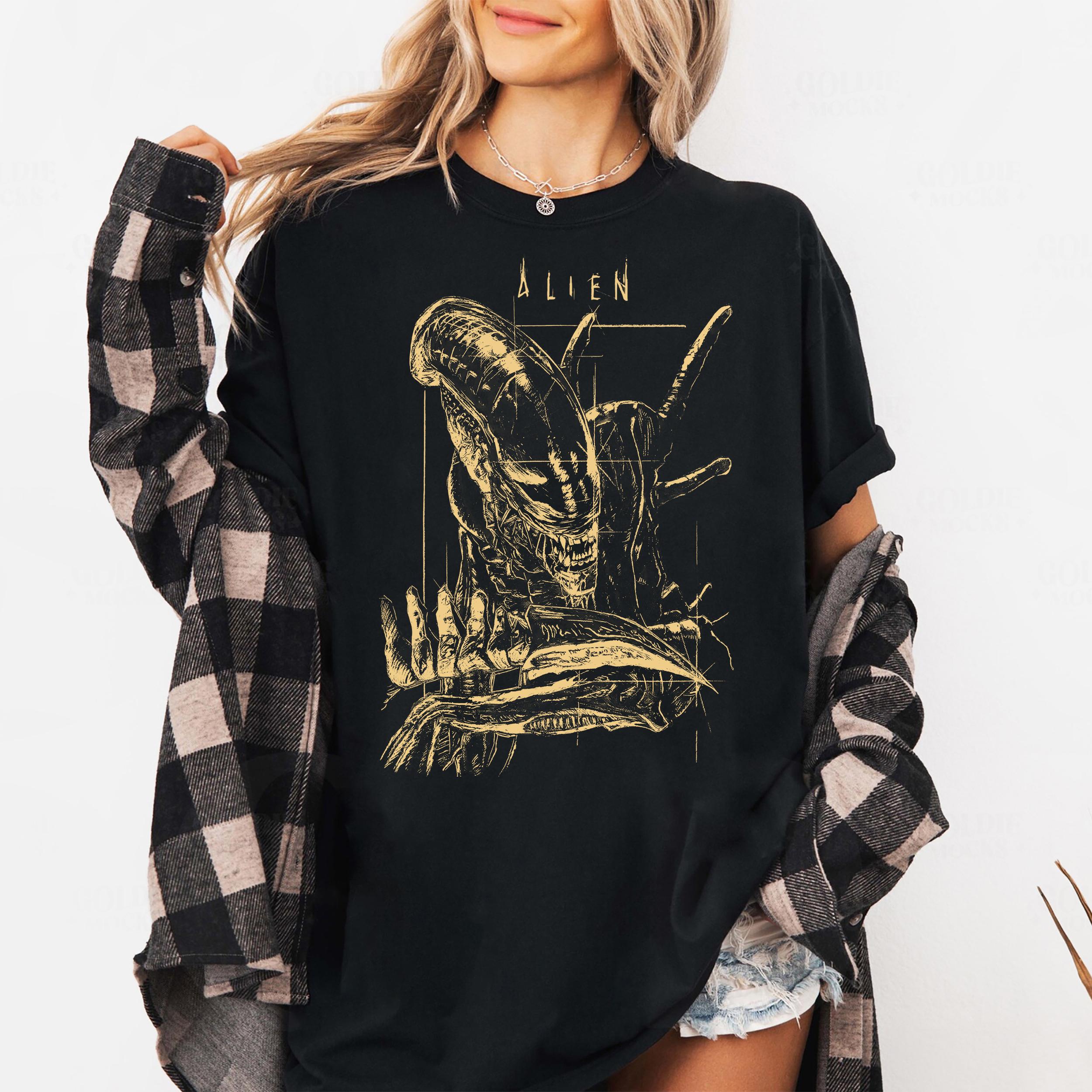 

Alien Xenomorph SciFi Horror Shirt Alien Movie Fan Merch Clothing Short Sleeve Shirt Unisex Unisex Women AllSeason Clothing S