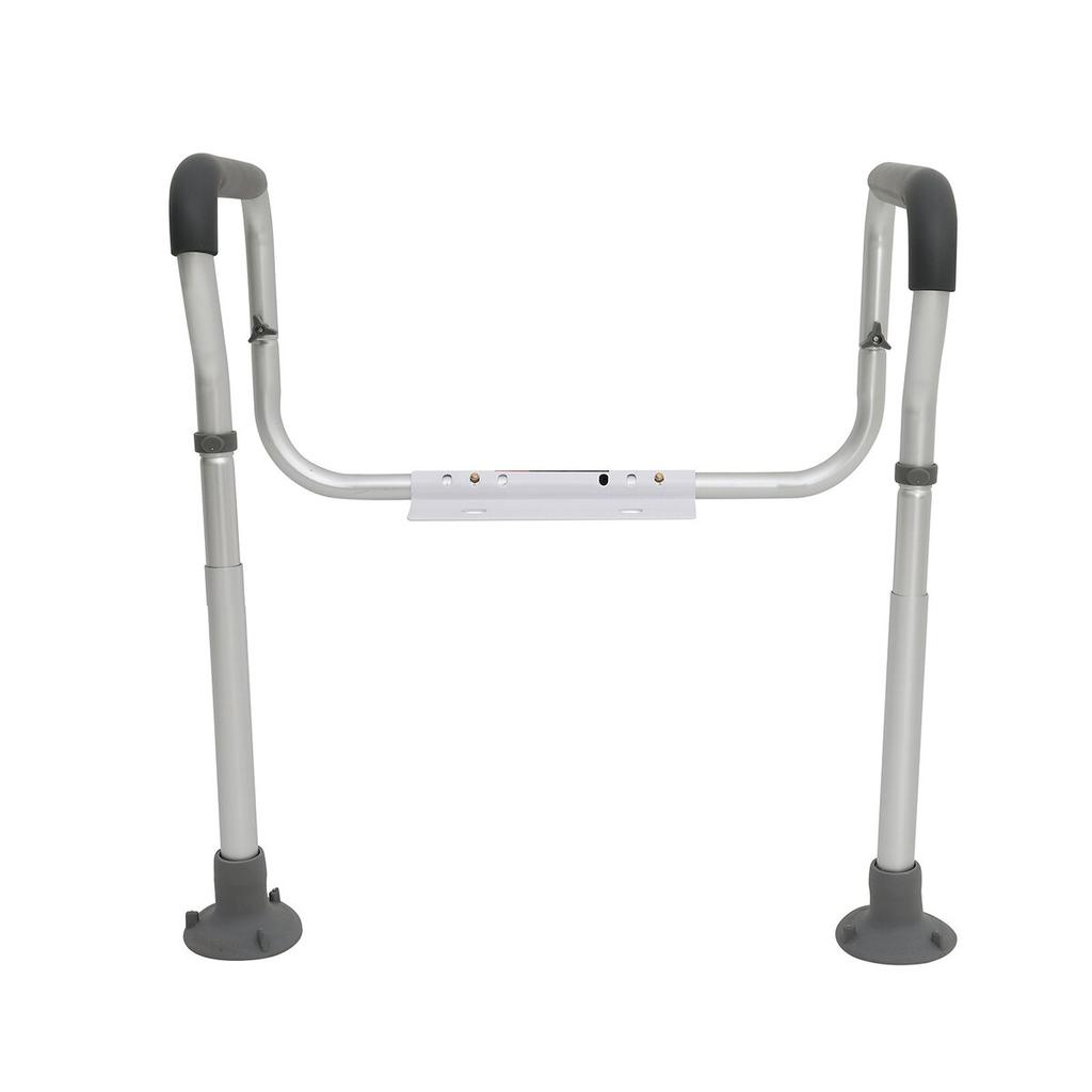 Toilet Safety Rail, Bathroom Toilet Seat Frame, Adjustable Width & Height Fit Most Toilets, Supports 300lbs, Toilet Handles Grab Bars with Padded
