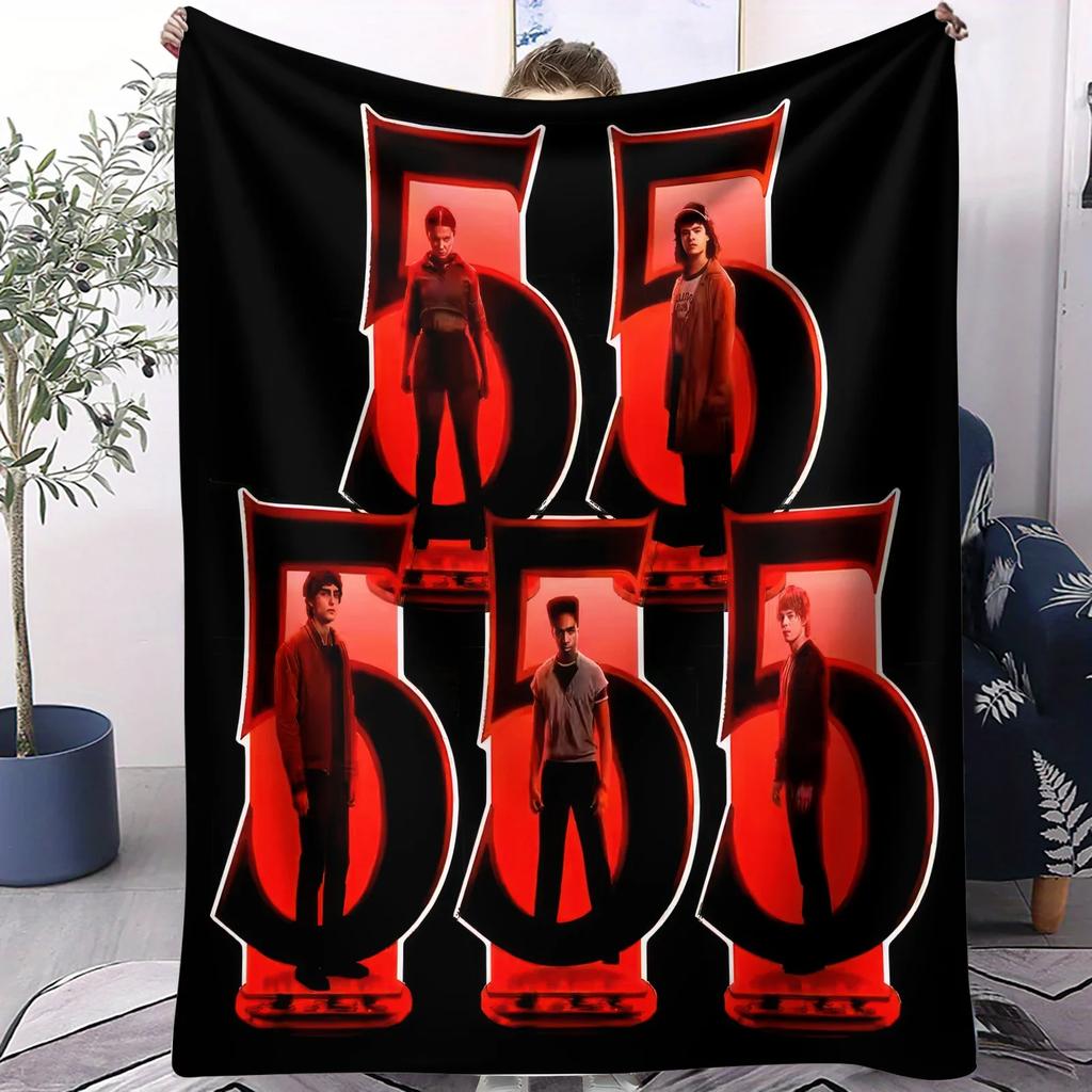 S-Stranger T-Things Pattern Blanket Hot Horror TV Series Soft Warm Plush Throw Sofa Bed Cover Portable Lightweight Nap Blanket