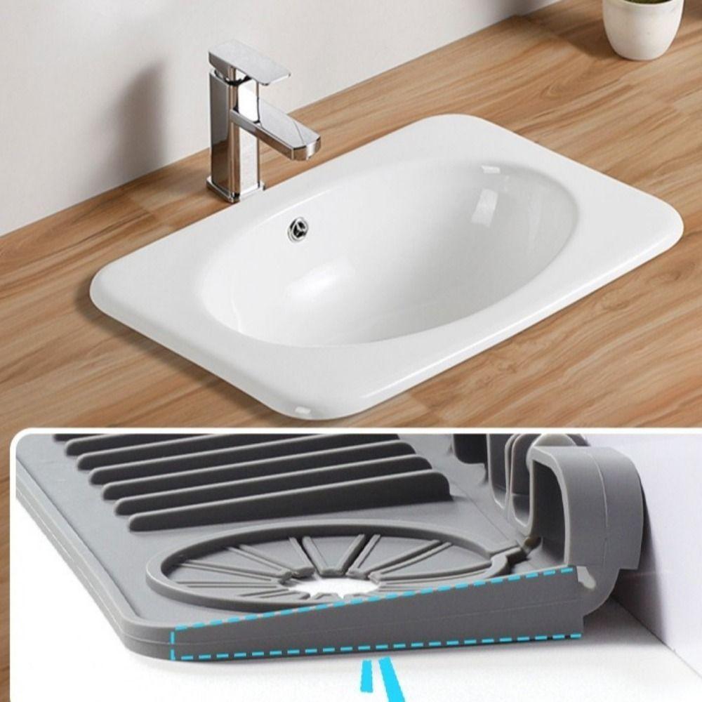 Anti-Slip Sink Splash Pad Unilateral Side Hole Kitchen Sink Draining Pad Countertop Use