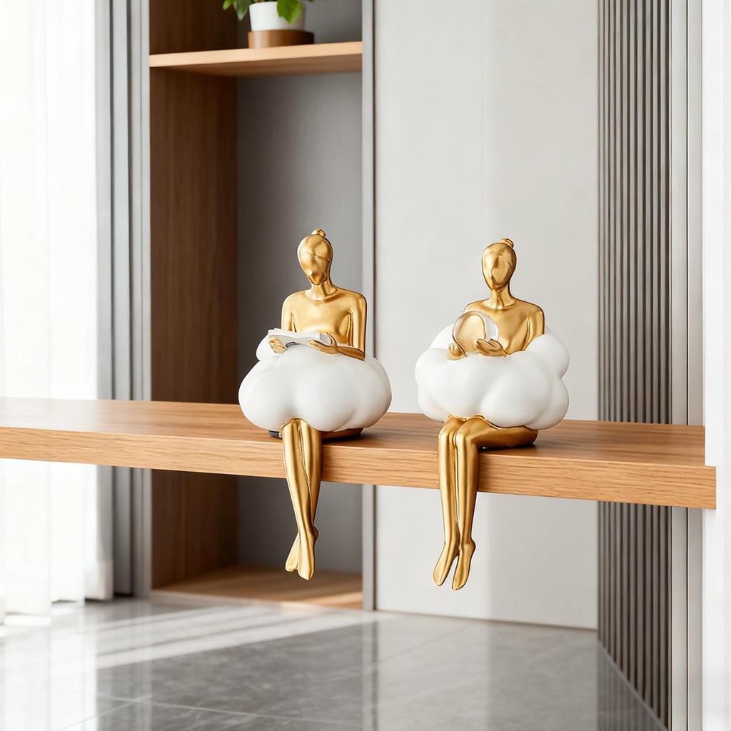 Abstrakte Wolken Ballett Mädchen Schreibtisch Figur Ornament – Kreative Heim- & Arbeitszimmerdekoration
