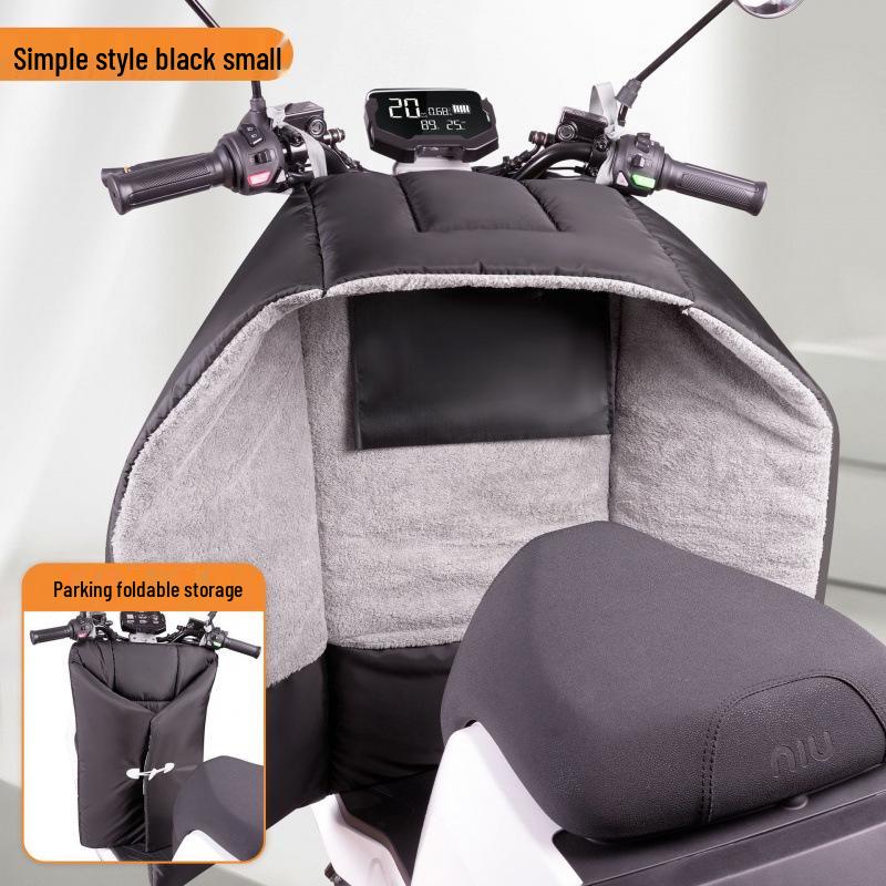 Electric Vehicle Windshield Winter Velvet Windproof Cover & Battery Motorcycle Knee Pads for Cold Protection