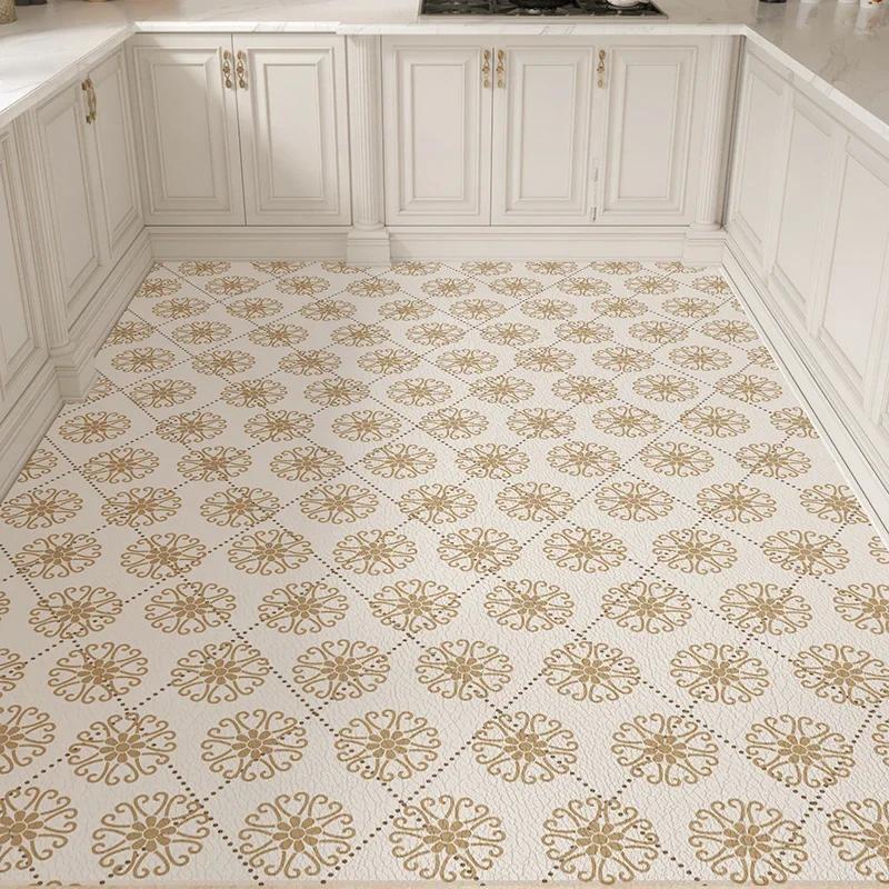 Waterproof Non-slip PVC Kitchen Mat Oil Proof Floor Carpet for Home Entrance Balcony Decoration Tapete De Cocina