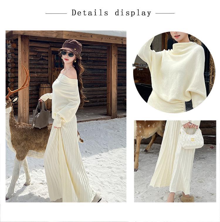High-Quality Autumn/Winter Knit Sweater Skirt Set for Women