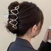 Elegant Geometric Wave Hair Claw Clip for Women Gold Silver Large Punk Crab Jaw Clamp Hairgrip Headdress Accessory