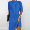 Women’s Loose Fit Batwing Sleeve Crew Neck Dress Soft Fabric Relaxed Silhouette Casual Style Above Knee Length Comfortable