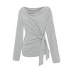TVIEW Stripe Drape Cowl Neck T-Shirt_V6C-Cts002