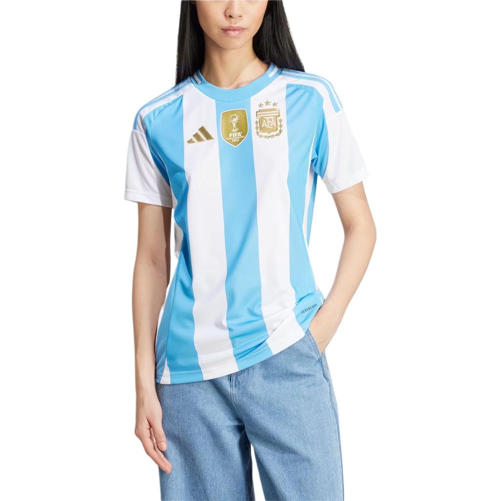 Adidas Argentina 24 Home Jersey Striped Colorblock Print Women Tops Blue White IP8386