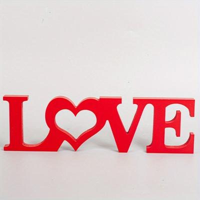 1 Stück Holzornamente mit englischem Buchstaben „LOVE“ zur Heimdekoration, Europäischer Stil Liebe Einteilige Hochzeitsbasteleien, Heimdekoration