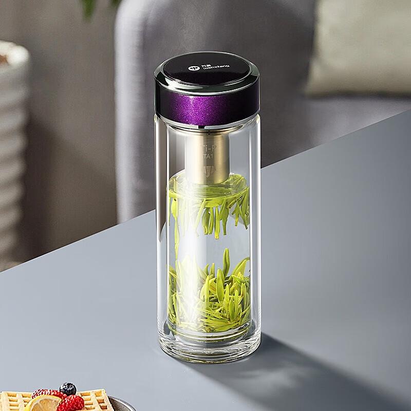 WANXIANG Portable Double-Layer Antimicrobial Glass Tea Cup