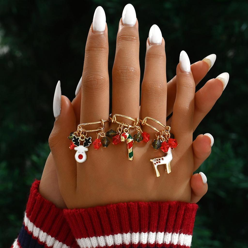 Vintage Ringset mit Lotus-Gelenkkrone und Tropfenform