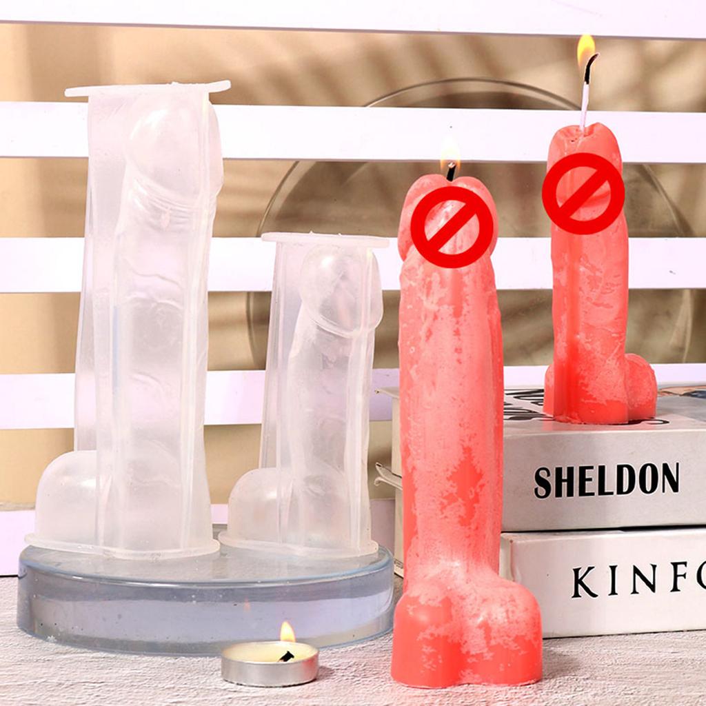 Pánský penis Silikonová forma Opakovaně použitelná na vonné svíčky Pryskyřičné řemeslné potřeby Dárky pro dospělé Transparentní