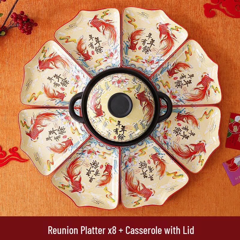 Chinese New Year Fish Ceramic Dinnerware Gift Set