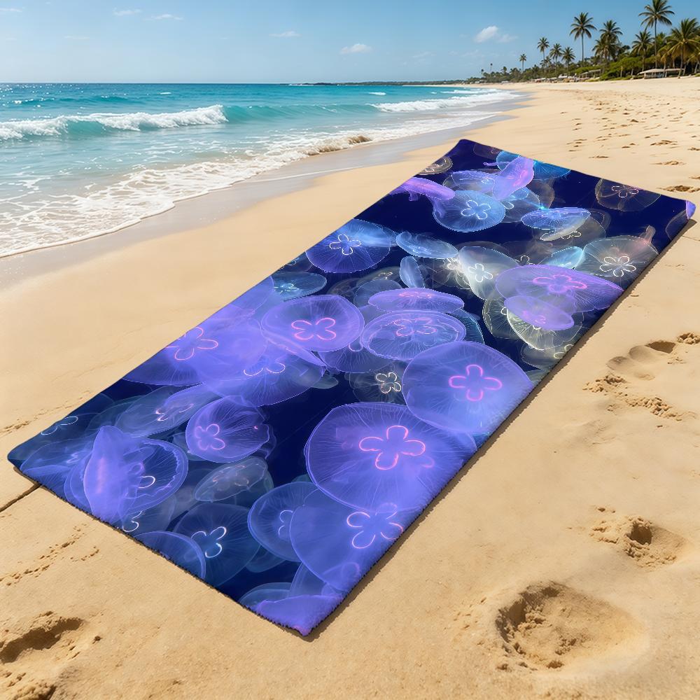 Quallen Meeres Handtuch Für Outdoor Camping Strandtuch Super Saugfähig Schnell Trocknend Sommer Handtuch