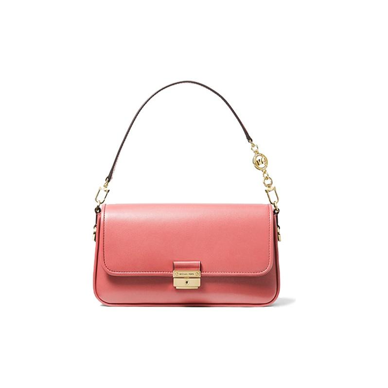 

Michael Kors MK Bradshaw New French Solid Color Flap Vintage PU Underarm Bag Baguette Shoulder Bag Women bags Tea-Rose-Pink 30S1G2BL1L-TEA-ROSE Basic Set (Bag+Dust Bag)