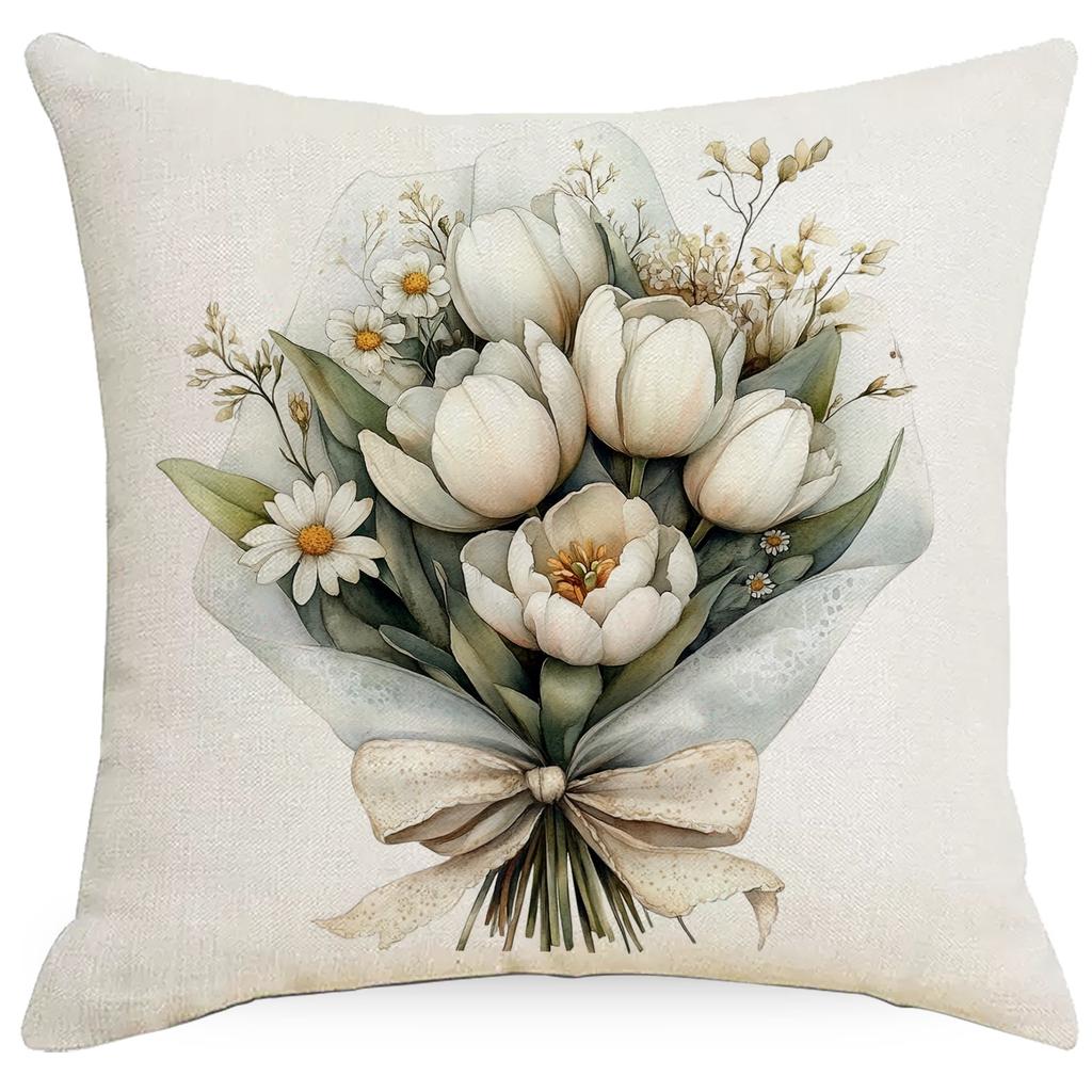 Retro Farmhouse Pillowcase Floral Animal Home Sofa Cushion Pillowcase