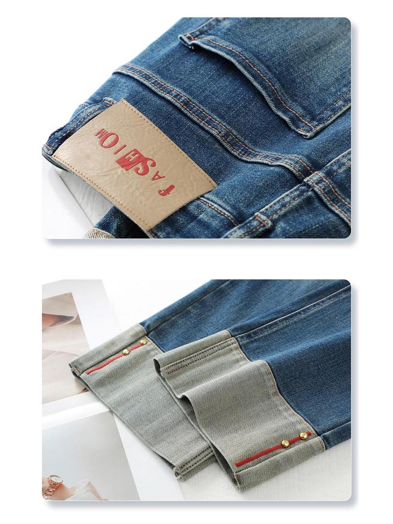 Damskie dżinsy z podwinięciem, wąskie i z szerokimi nogawkami: Wiosna/Jesień 2025 Styl Retro