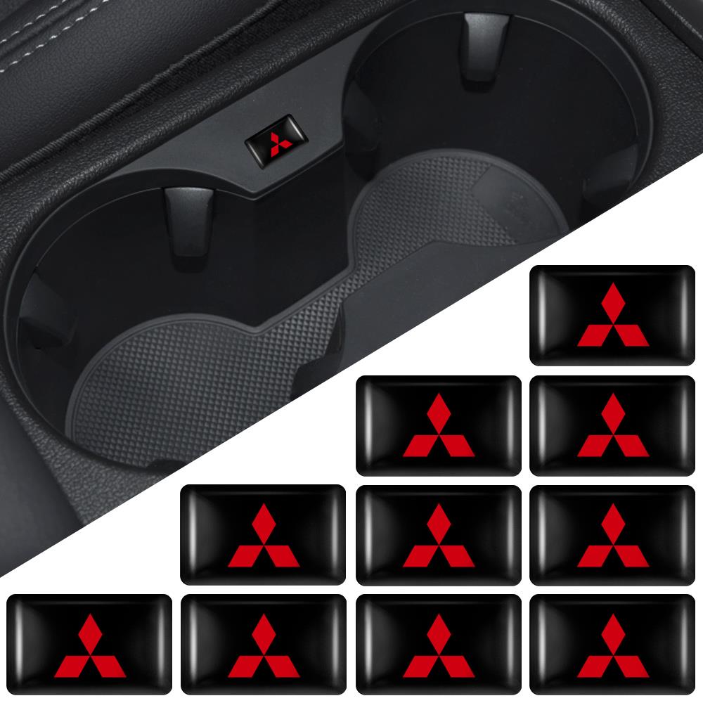 knpc3 10/20PC Car Styling 3D Epoxy Decoration Emblem Sticker Decal Accessories For Mitsubishi 9 Ralliart X EX ASX L200 Colt Outlander