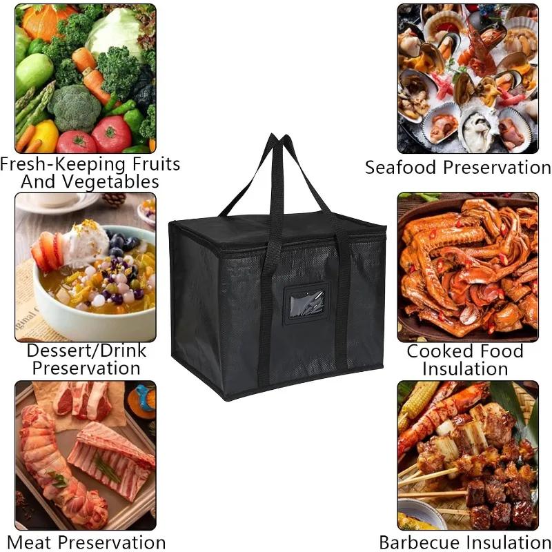 1-2PCS 16/28/50/70L Insulated Cooler Bag Large Capacity Thermal Lunch Tote Folding Picnic Leakproof Food Storage Pouch