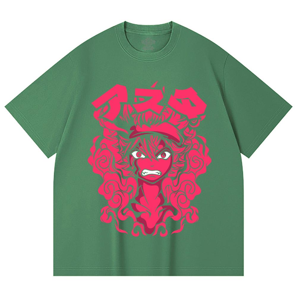 230 Gsm 100% Cotton Black Clover V6 Asta Print Unisex Heavy Cotton T Shirt