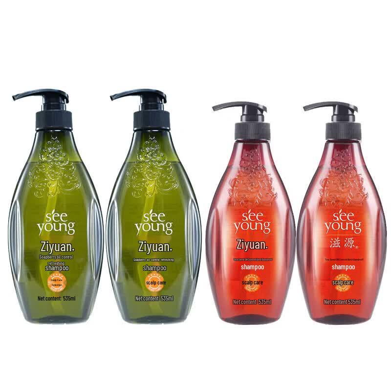 Seeyoung Oil Control Shampoo 4-Bottle Bundle (Sapindus & Tea Seed)