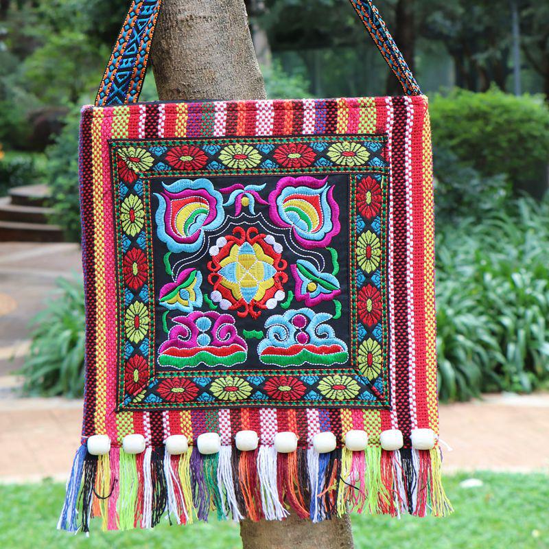 Yunnan Ethnic-Style Hand-Woven Embroidered Crossbody Bag for Women