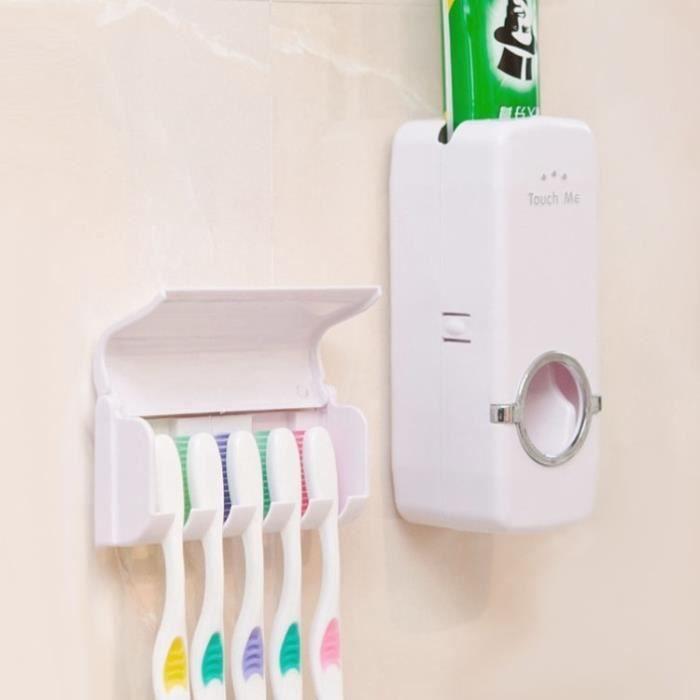 Distributeur automatique de dentifrice & Support pour brosses à dents