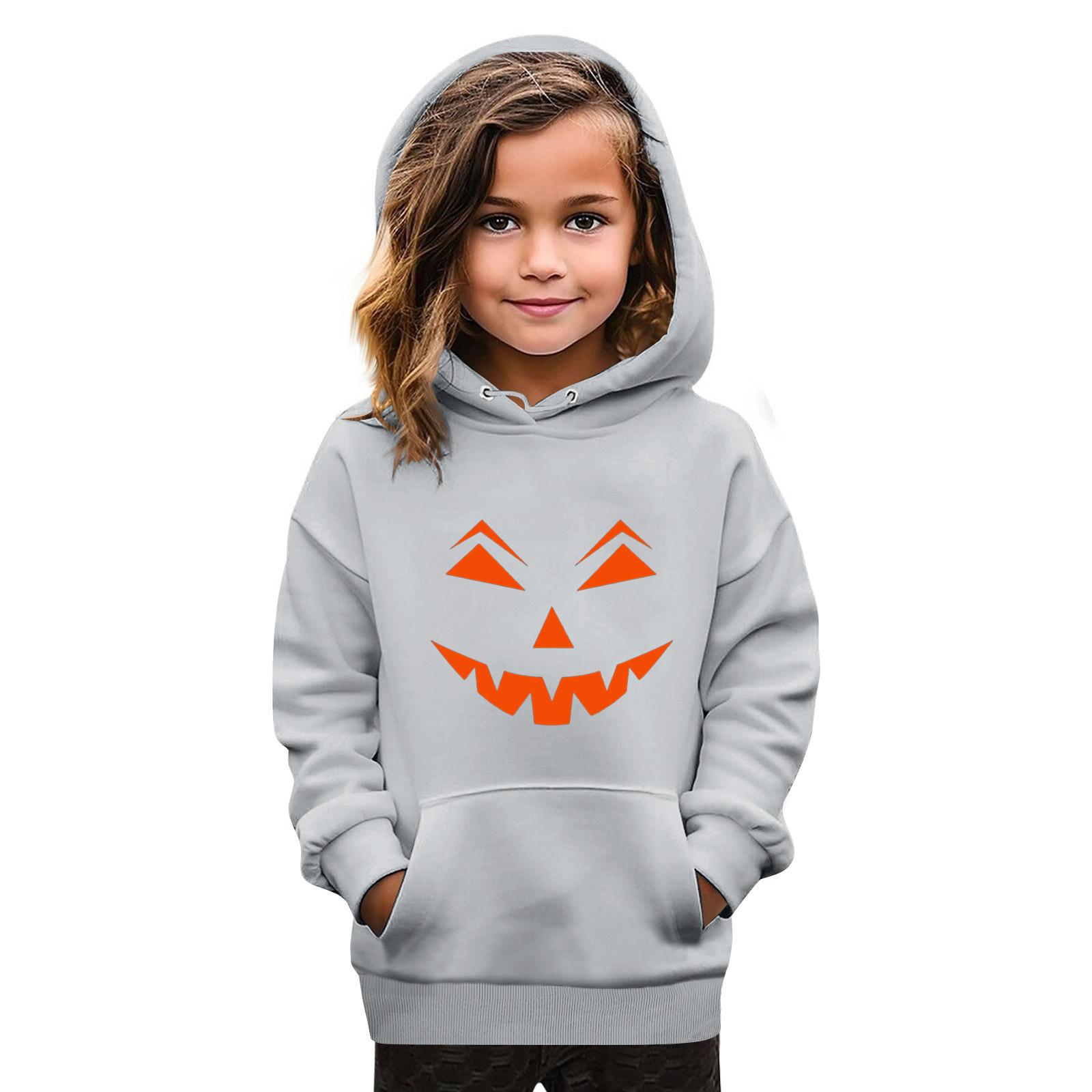 

Толстовки для девочек-подростков Худи с длинным рукавом на шнурке Пуловер Милое худи оверсайз День Хэллоуина 120