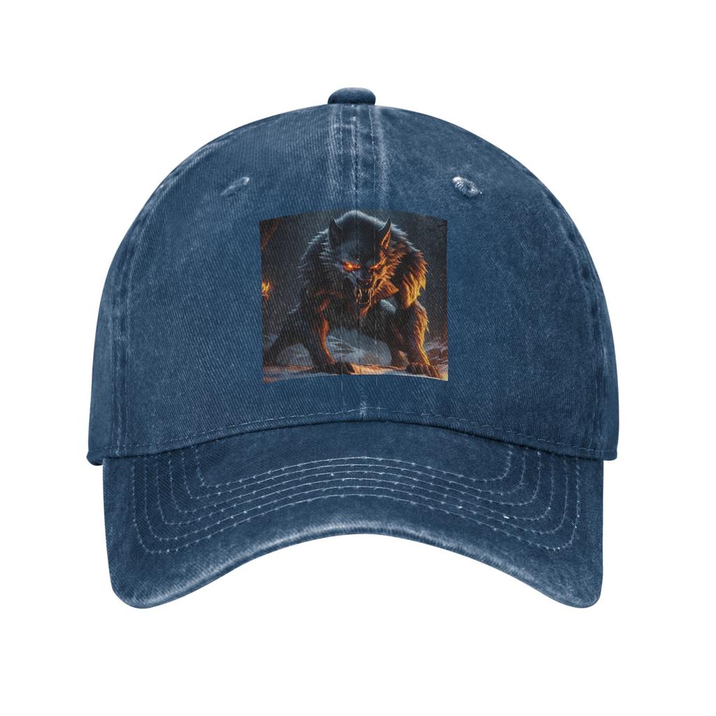 The Werewolf Baseball Caps Denim Hats Adjustable Casquette Streetwear Baseball Cowboy Hat for Unisex