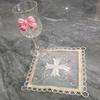 Square Coaster European Lace Embroidered Hollow Dining Table Mat Household Plate Bowl Mat Ornament Fabric Mesh Decorative Mat