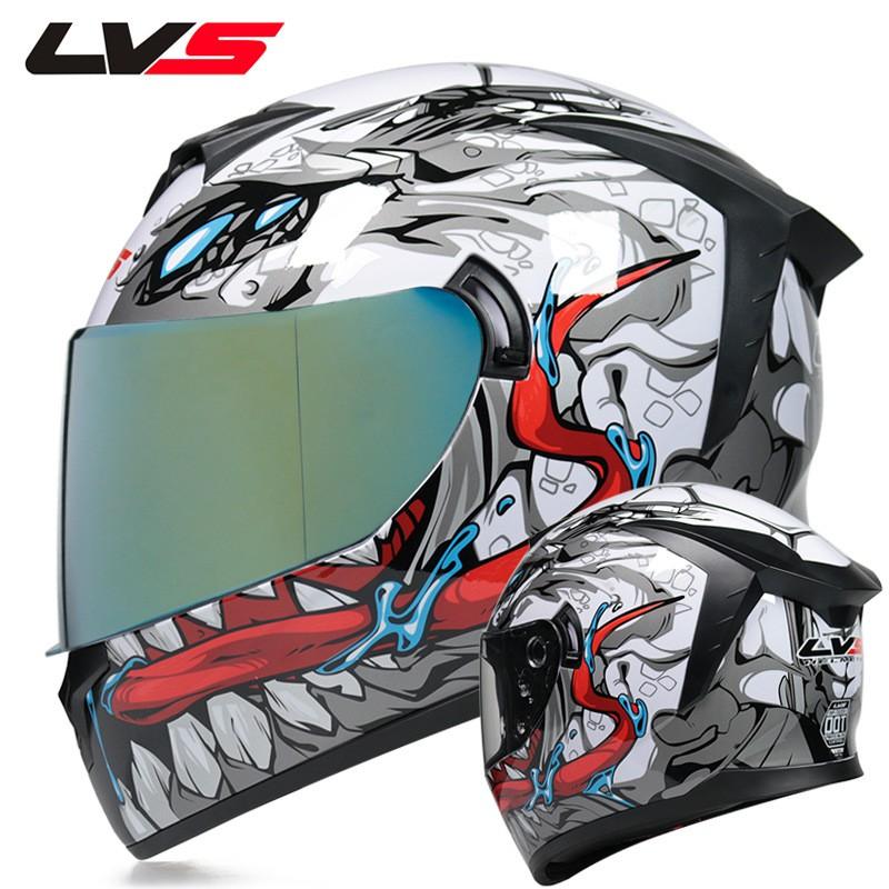 LVS Full Face Motorcycle Helmet Men Women ABS Dual Lens Winter Electric Bike Bluetooth Compatible All Season