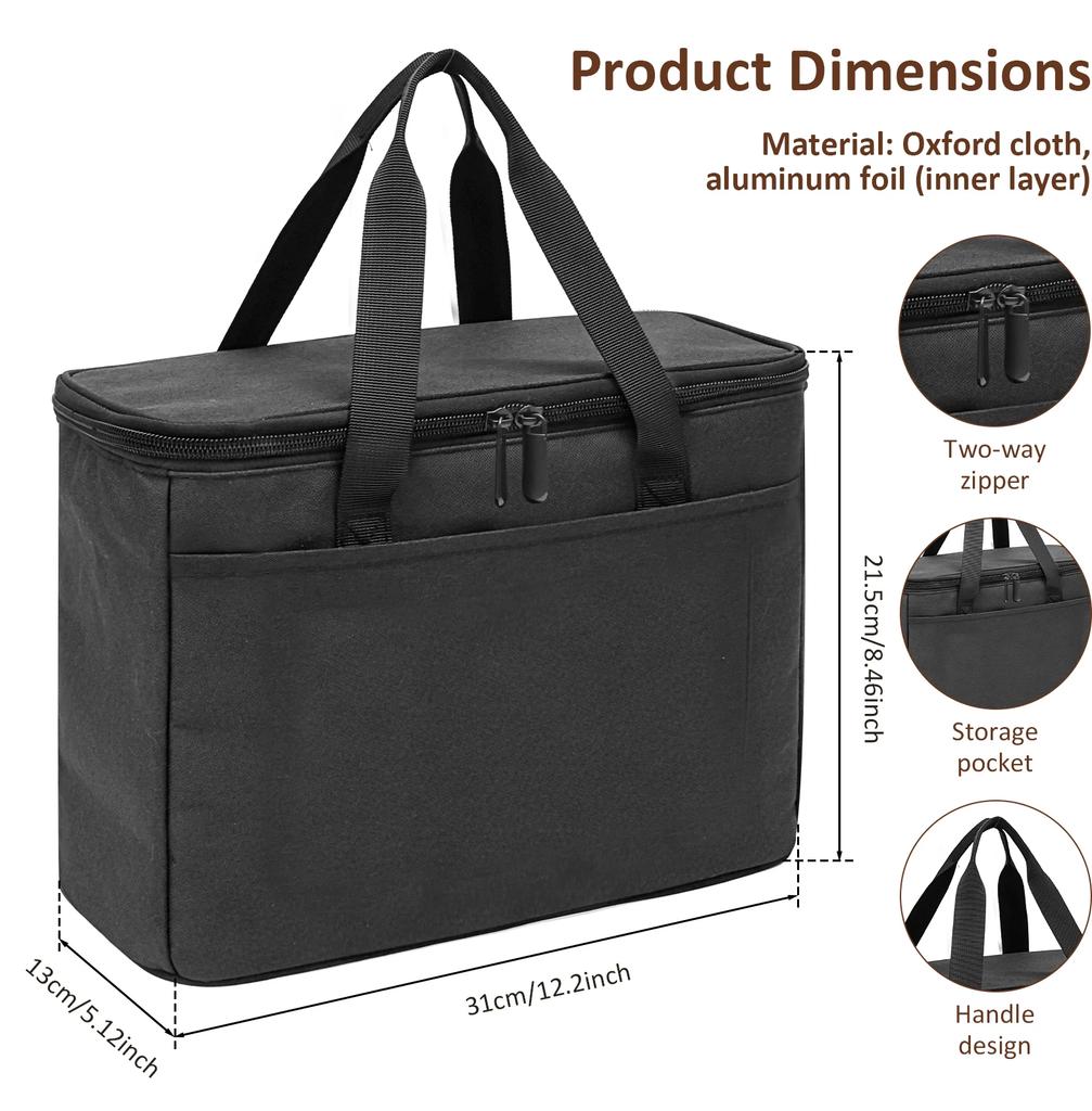 3 Cups Drink Delivery Insulated Bag Portable Carrier Takeaway Thermal Warm Cooler Tote Bag Picnic Supplies Storage Bag