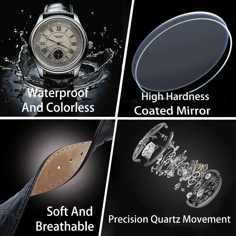 Wristwatch Business Watch for Men Quartz Clock Leather Watches