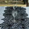Halloween Spider Web Table Runner Black Lace Tablecloth Halloween Table Decor Festival Party Supplies