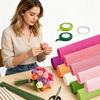 Crepe Paper Flower Supplies Set with 10 Rolls, 100 Green Wire Stems, Tapes, Scissors Adhesive Stick for Home Decorations