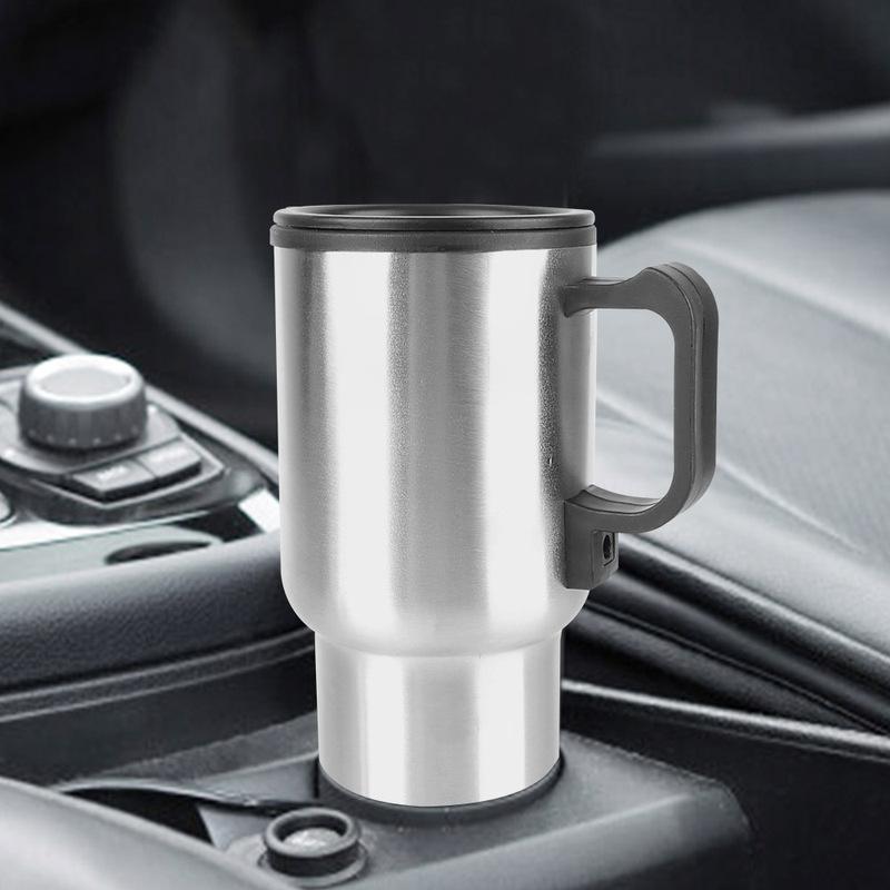 Camping Travel Kettle Water Coffee Milk Thermal Mug Stainless Steel Vehicle Heating Cup 12V 450ml Electric Heating Car Kettle