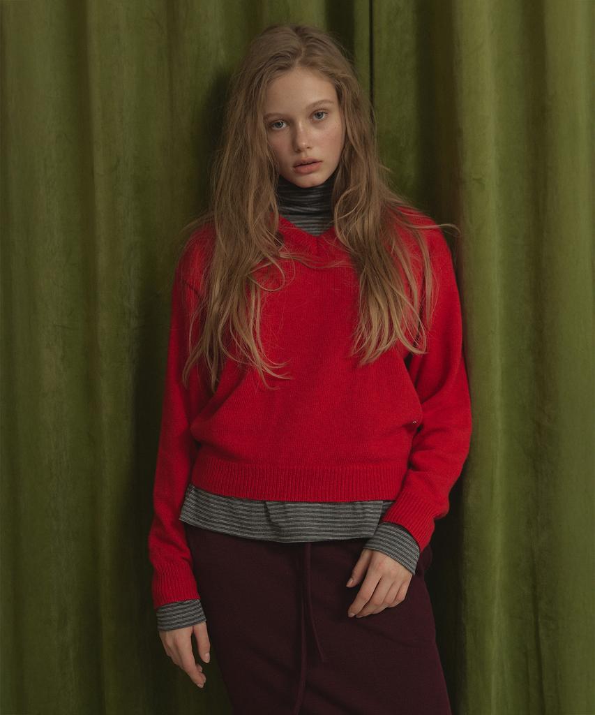 Lonkeu Wool V-Neck Knit (Red)