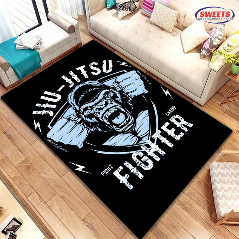 Jiu-Jitsu Warrior Japanese Bjj Gi &Black Belt Mma Carpet for Home Living Room Bedroom Sofa Doormat Floor Rug Anti-slip Decor Mat