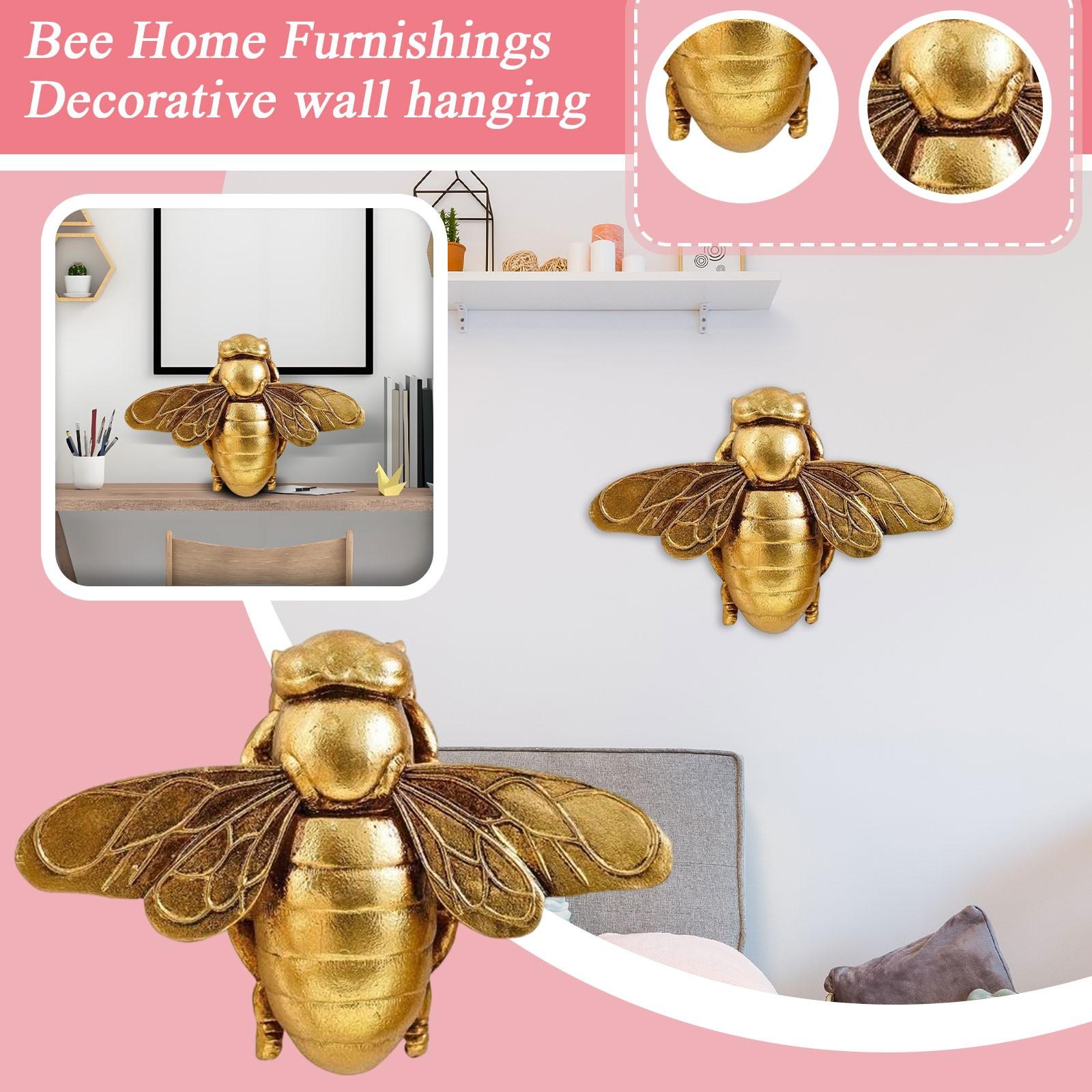 

Golden Bee Home Decoration Craft Wall Hanging, Insect Creative Decorative Pendant One Size жовтий