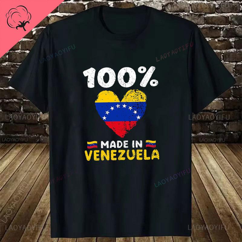 Venezuela En El Corazon Venezuelan Pride Graphic T Shirts Unisex Unisex UNISEX Cotton T Shirts Fashion Ropa Hombre