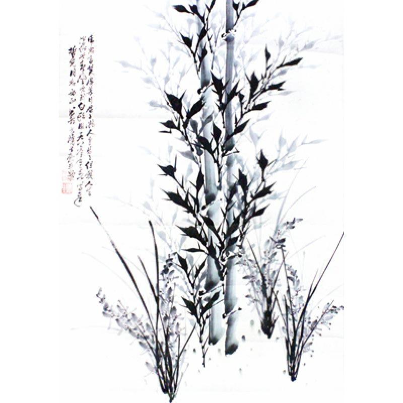 Gerahmtes Bambus-Kunstposter Dekorative Wandmalerei