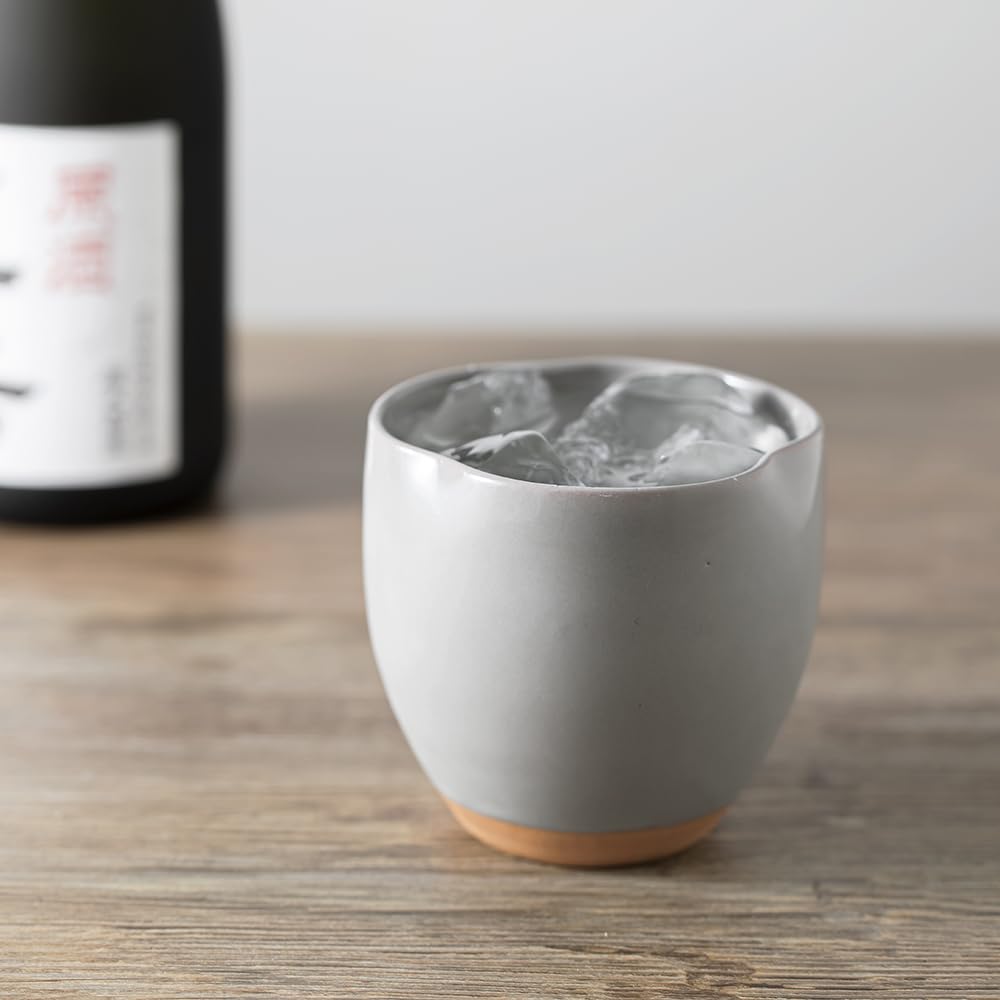 Mino Ware Red Clay Hare To Ke Approximate Capacity Made In Ceramic &NE 3-Peko Cup, (Gray) Design, 230ml, Japan, Teacup, NAW-331-GY