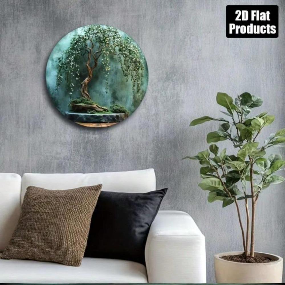 Metalowa Sztuka Ścienna Bonsai w Stylu Vintage do Wystroju Domowego Baru Kawiarni Biura